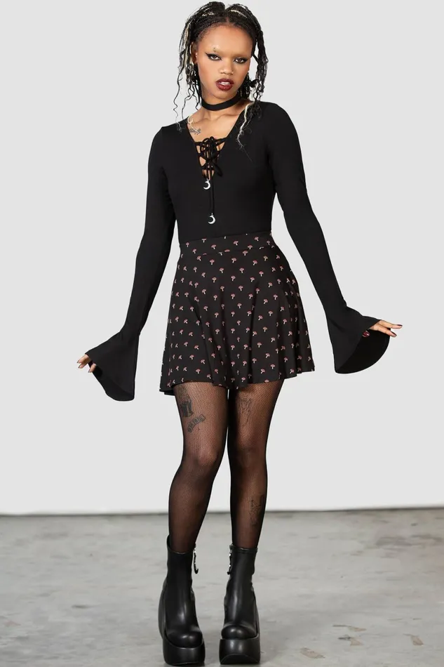 Killstar Mini Skirts Women Mycelia Skater Skirt