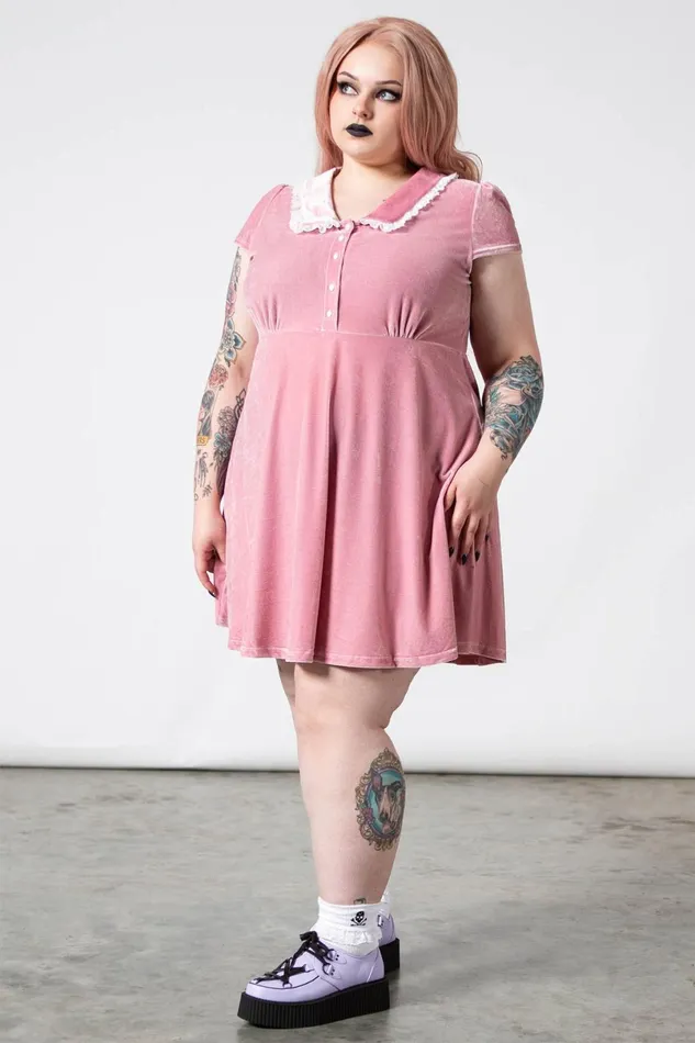 Killstar Party Women Every Mourning Collar Dress PASTEL PINK