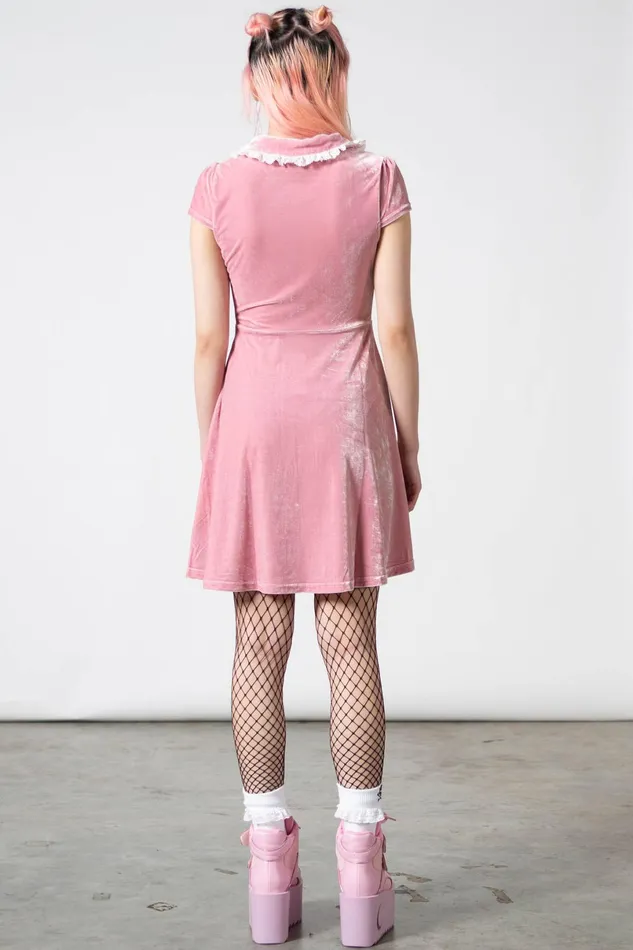 Killstar Party Women Every Mourning Collar Dress PASTEL PINK