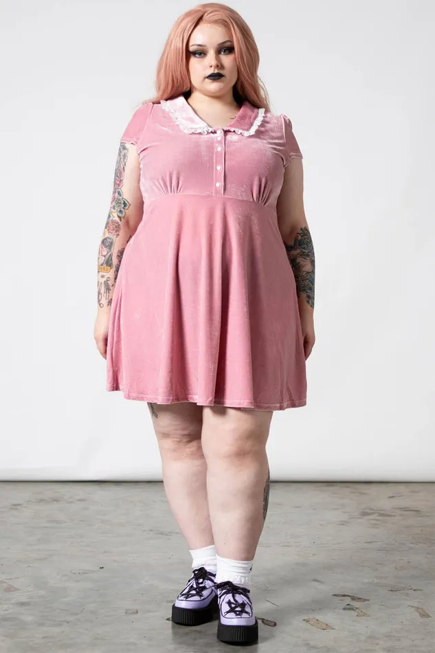 Killstar Party Women Every Mourning Collar Dress PASTEL PINK