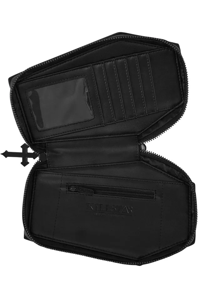 Killstar Purses and Wallets Women Vampire039s Kiss Coffin Wallet B