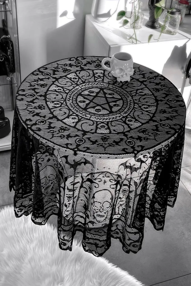Killstar Tableware Homeware Asra Lace Tablecloth
