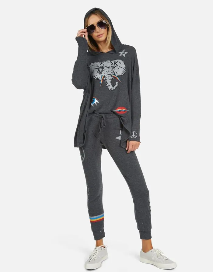 Kizzy Electric Elephant Elements Heather Black Women Lauren Moshi Long Sweatpants