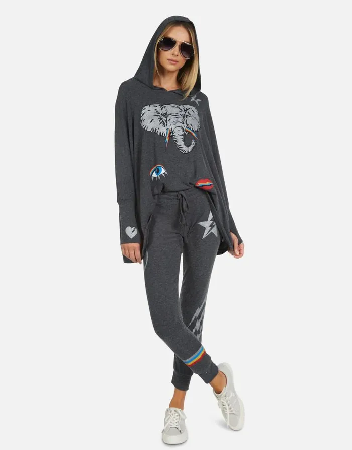 Kizzy Electric Elephant Elements Heather Black Women Lauren Moshi Long Sweatpants