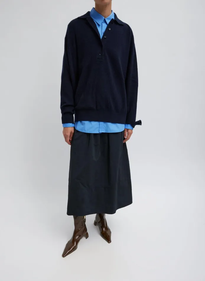 Knitwear and Sweatshirts Women Tibi Washable Cashmere Easy Polo Sweater