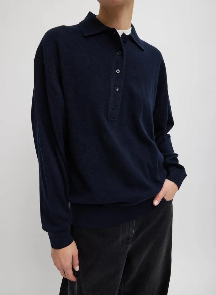 Knitwear and Sweatshirts Women Tibi Washable Cashmere Easy Polo Sweater