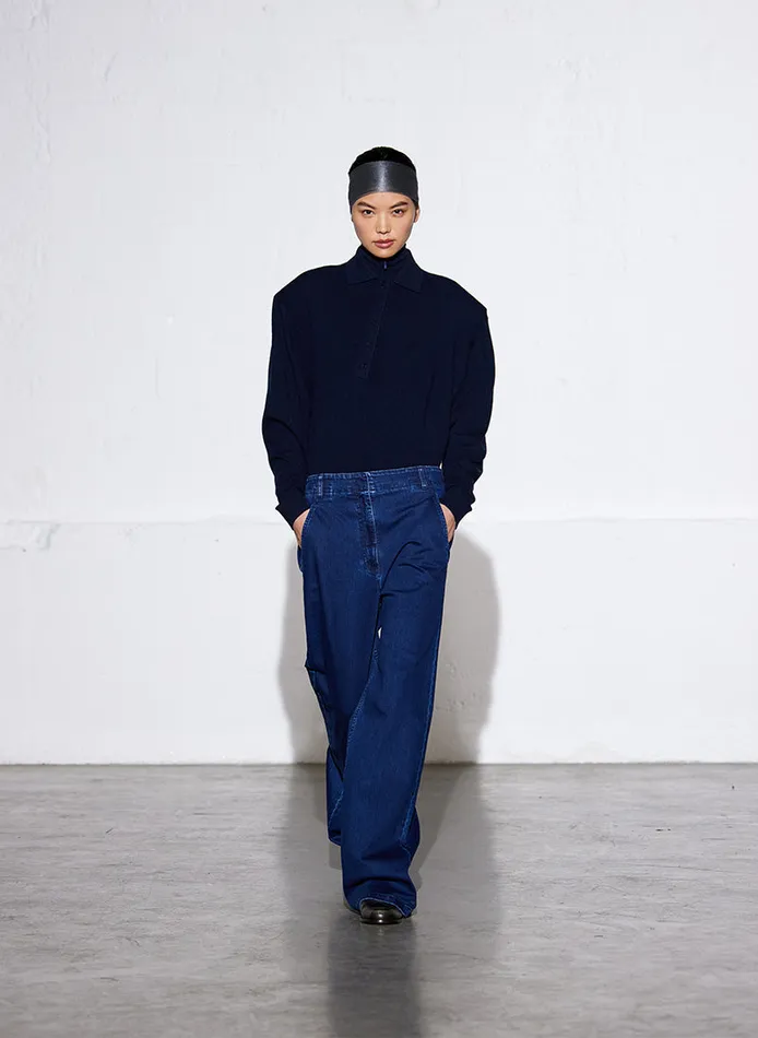 Knitwear and Sweatshirts Women Tibi Washable Cashmere Easy Polo Sweater