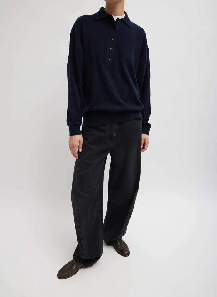 Knitwear and Sweatshirts Women Tibi Washable Cashmere Easy Polo Sweater