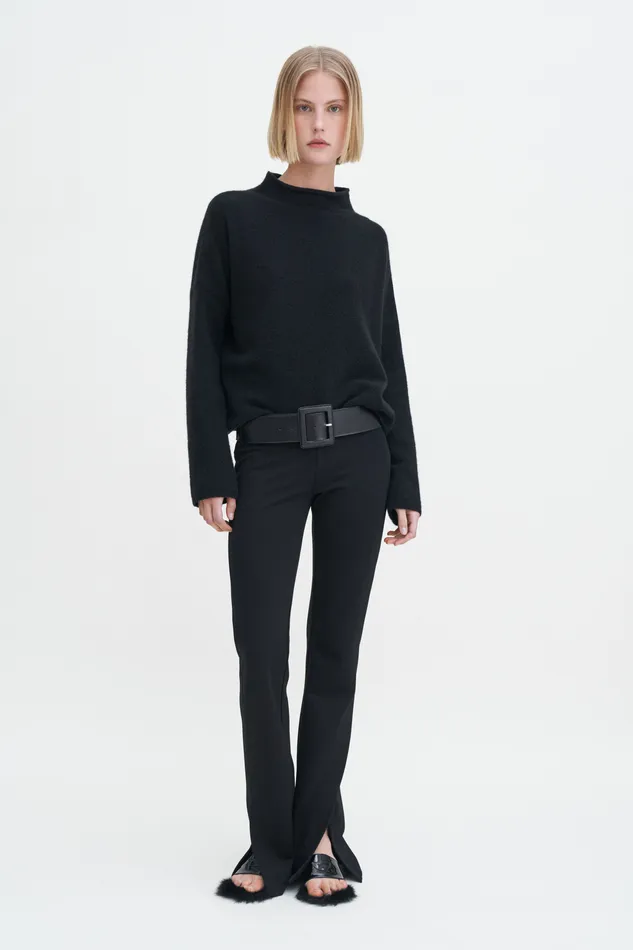 Knitwear Mika Yak Funnelneck Sweater Black 8211 filippak Women