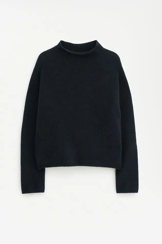 Knitwear Mika Yak Funnelneck Sweater Black 8211 filippak Women