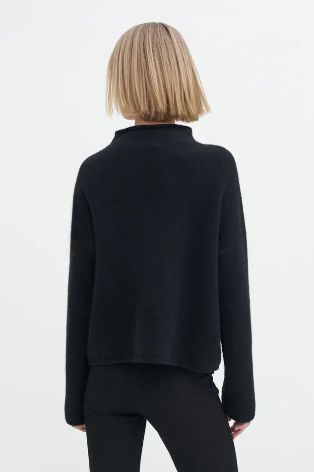 Knitwear Mika Yak Funnelneck Sweater Black 8211 filippak Women