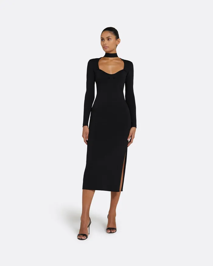Knitwear Paricia Black Knit Midi Dress Black Safiyaa Women