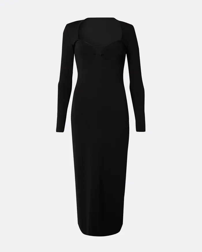 Knitwear Paricia Black Knit Midi Dress Black Safiyaa Women