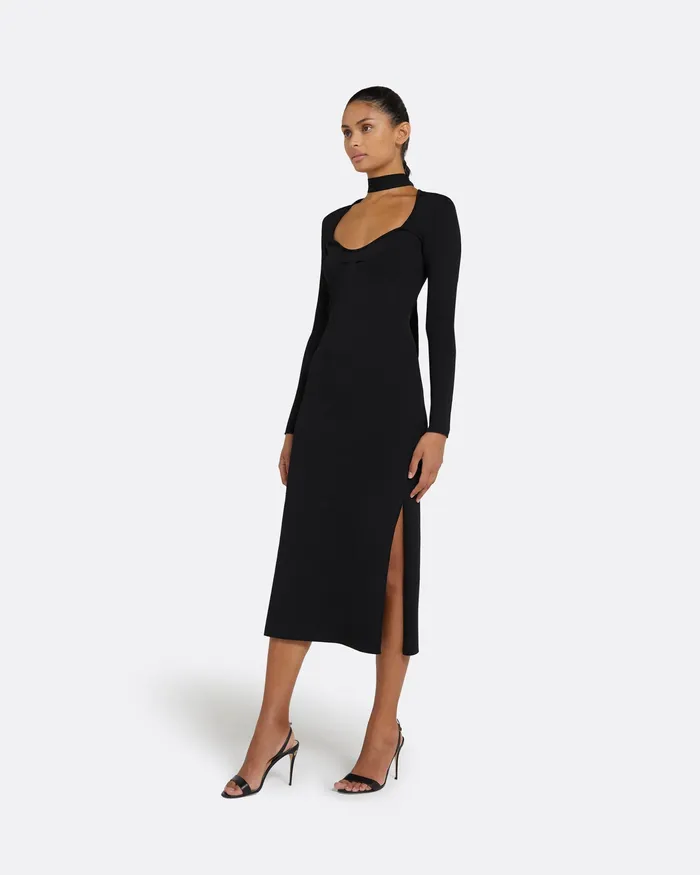 Knitwear Paricia Black Knit Midi Dress Black Safiyaa Women