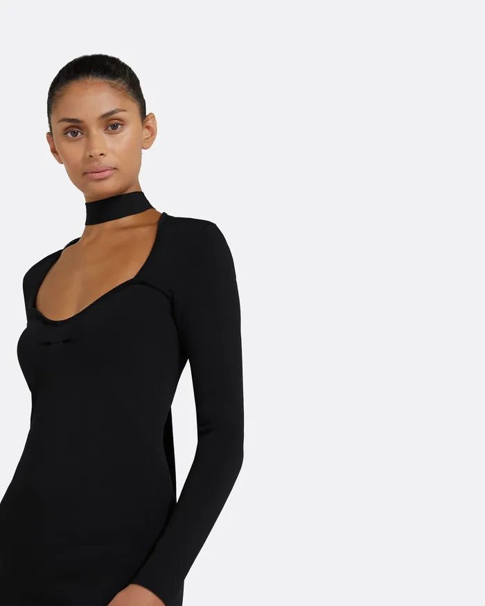 Knitwear Paricia Black Knit Midi Dress Black Safiyaa Women