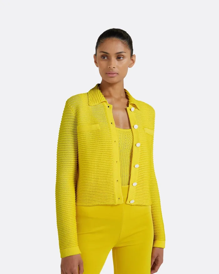 Knitwear Women Safiyaa Artemis Canary Crochet Jacket Canary