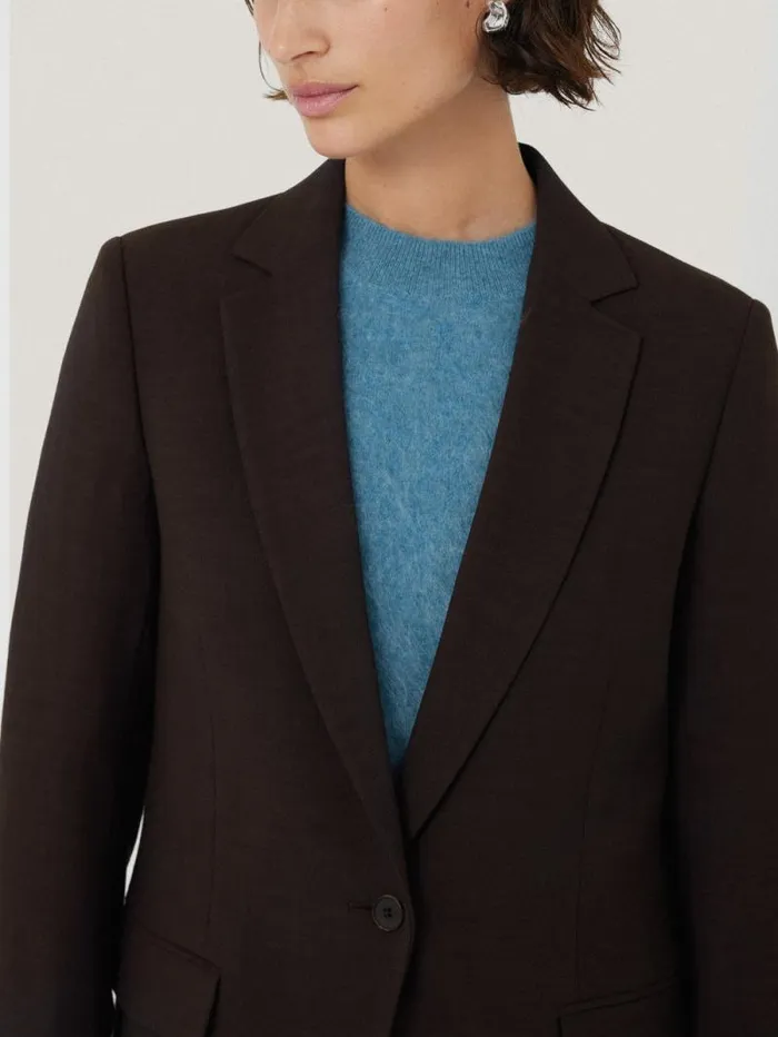 Knox Crosshatch Blazer Brown Women Jigsaw Suits and Tailoring