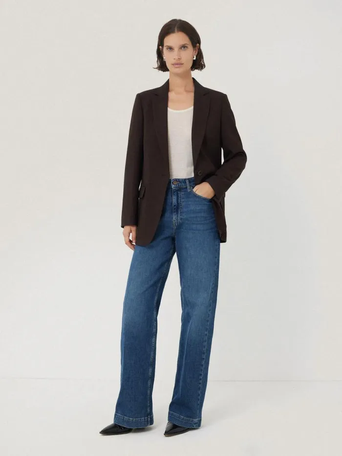 Knox Crosshatch Blazer Brown Women Jigsaw Suits and Tailoring