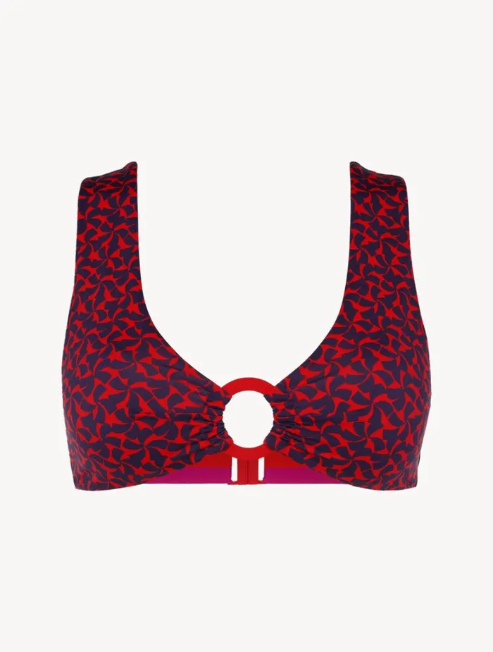 La Perla Bralette Bikini Top In Red And Blue Women Bikinis