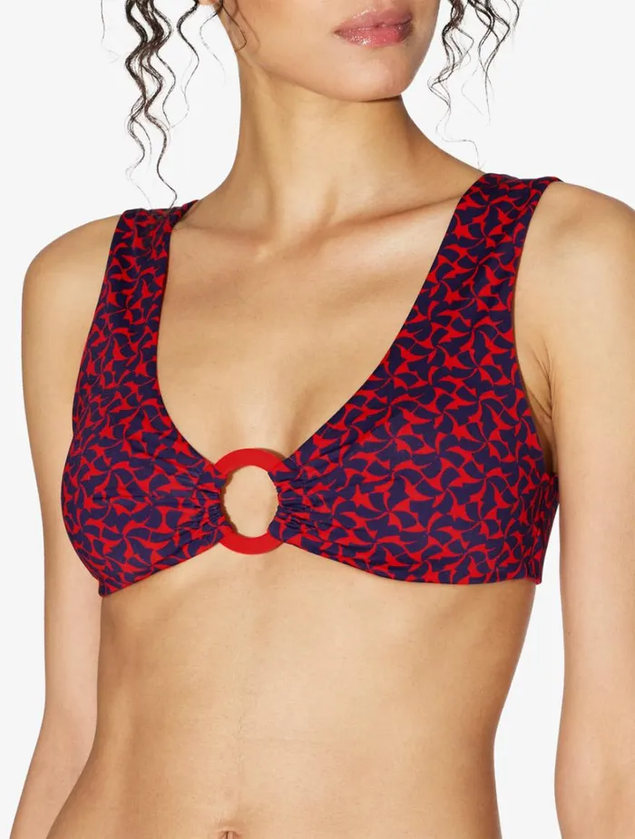 La Perla Bralette Bikini Top In Red And Blue Women Bikinis