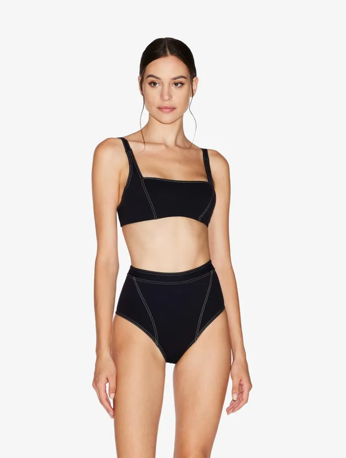 La Perla High Waisted Bikini Brief In Black Women Bikinis