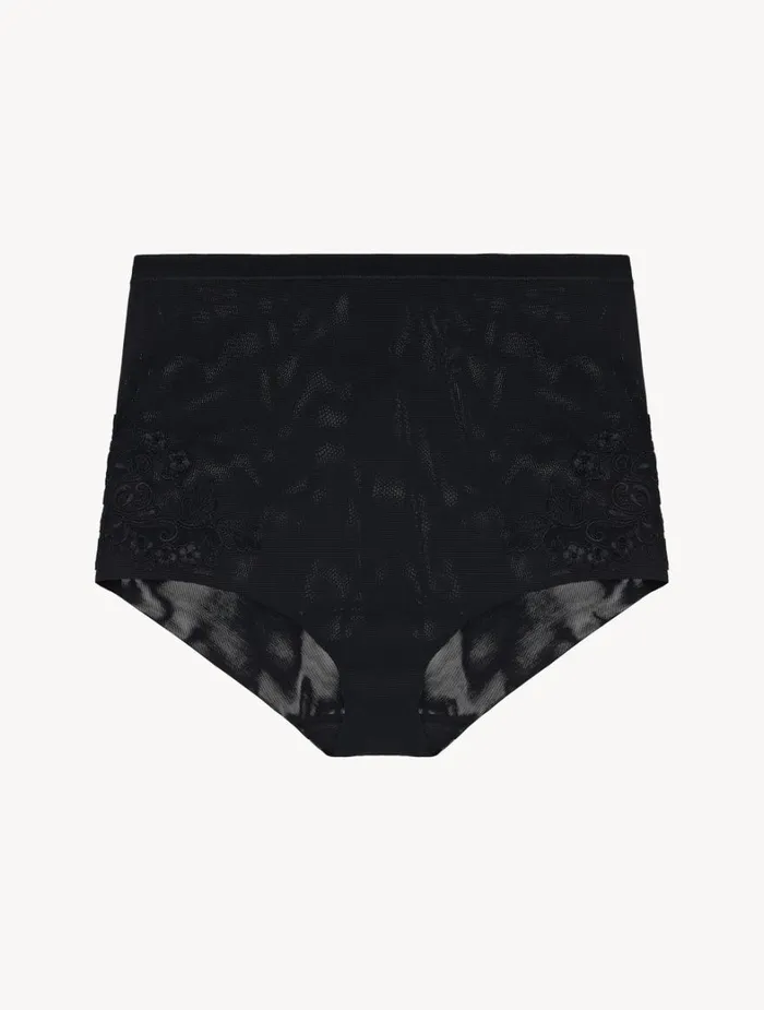 La Perla Highwaisted Briefs In Black Stretch Tulle Women Highwaist