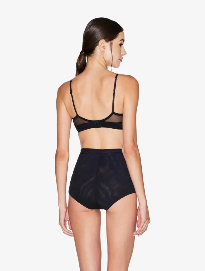 La Perla Highwaisted Briefs In Black Stretch Tulle Women Highwaist
