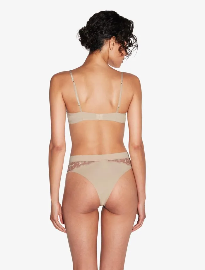 La Perla High Waisted Briefs In Halo And Ivory Nude With Embroidered Tulle Women Highwaist