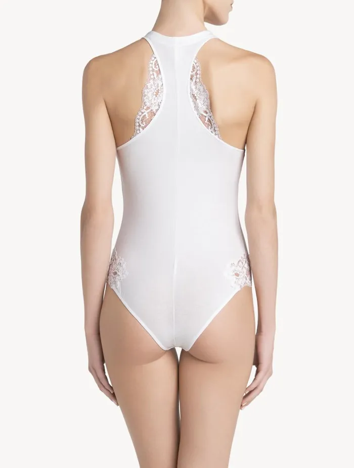 La Perla Luxury Cotton Bodysuit In White Women Bodysuits and Bustiers