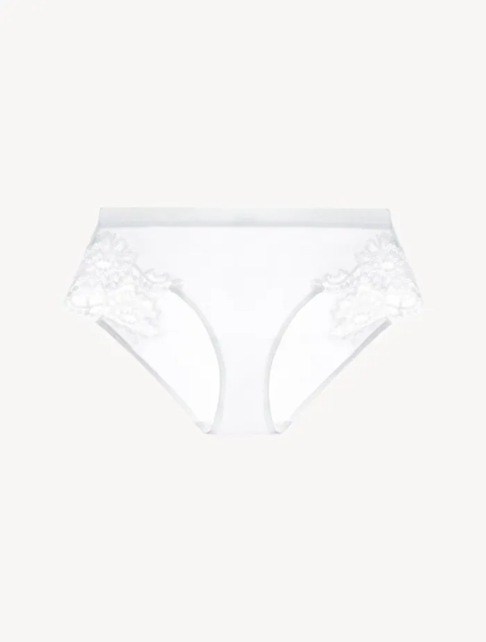 La Perla Luxury Cotton MidRise Panties In White Women Midrise