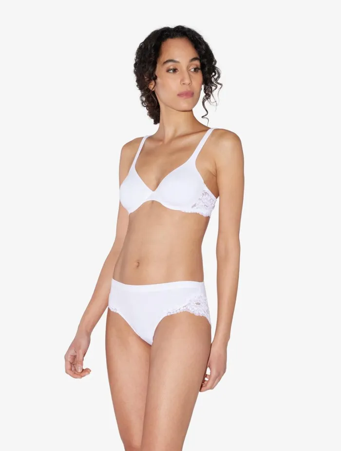 La Perla Luxury Cotton MidRise Panties In White Women Midrise
