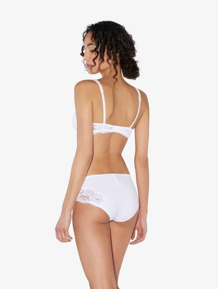 La Perla Luxury Cotton MidRise Panties In White Women Midrise