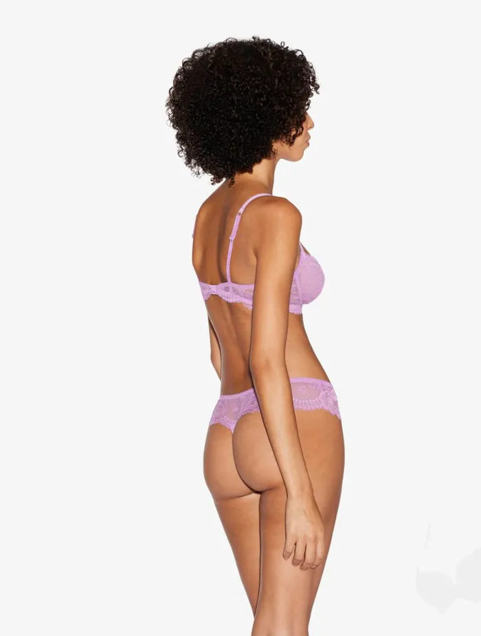 La Perla Luxury Lace Balconette Bra In Lilac Rose Women Balconette