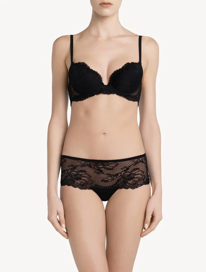 La Perla Luxury Lace Boyshort Panties In Black Women Hipster