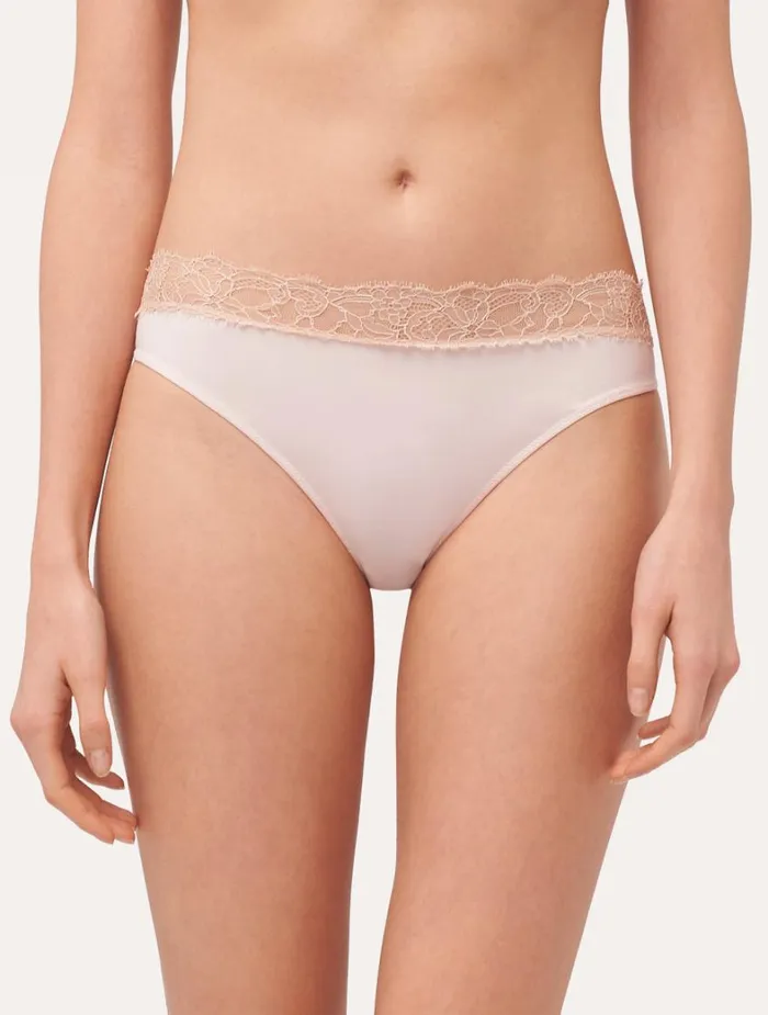 La Perla Luxury Lace MidRise Panties In Pink Women Midrise