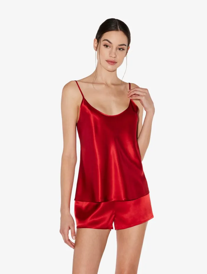 La Perla Luxury Silk Camisole In Garnet Women Camisoles