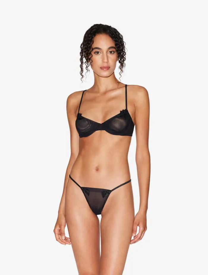 La Perla Luxury Stretch Tulle Balconette Bra In Black Women Balconette