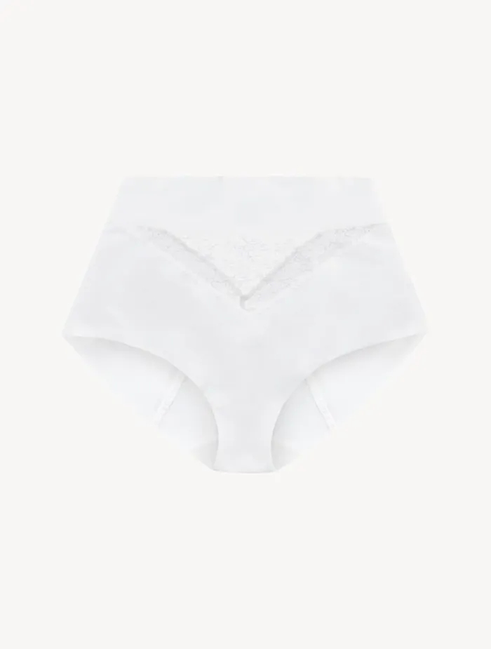 La Perla Lycra Control Fit HighWaisted Panties In White and Lace Women Highwaist