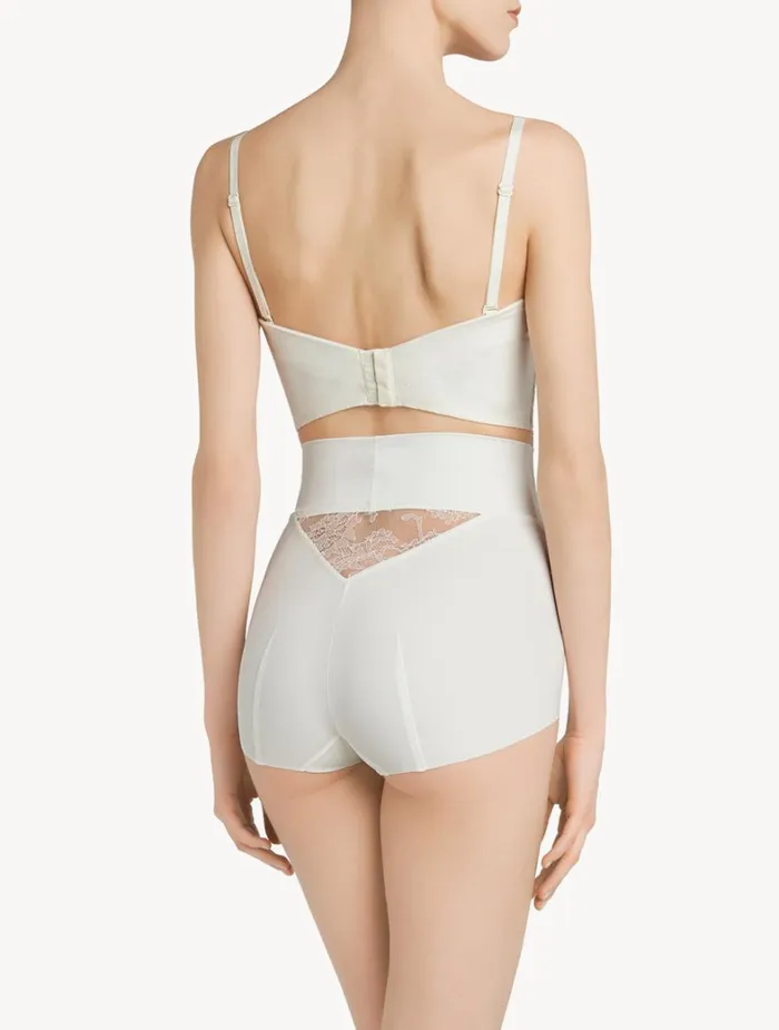 La Perla Lycra Control Fit HighWaisted Panties In White and Lace Women Highwaist La Perla Lycra Control Fit HighWaisted Panties In White and Lace Women Highwaist