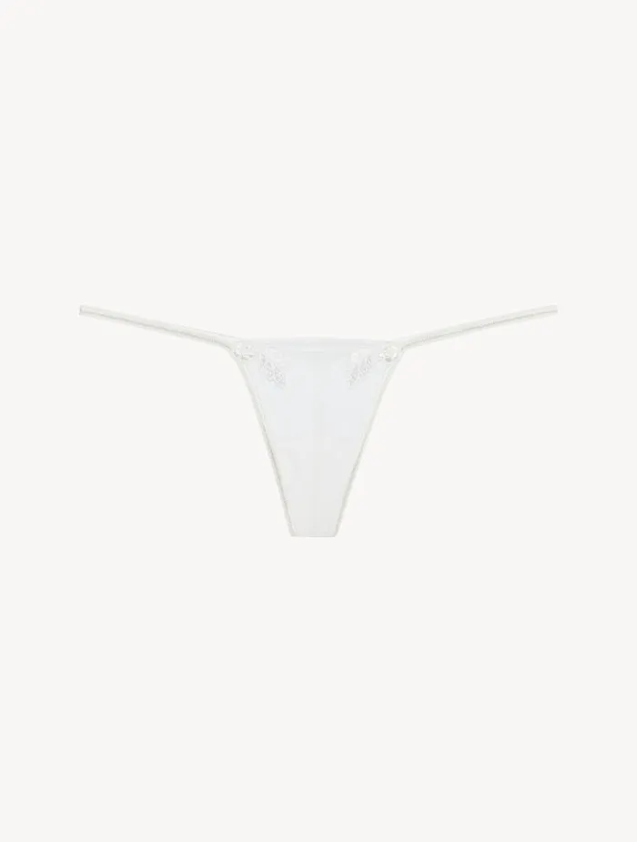 La Perla Thong In Offwhite Stretch Tulle Women G String and Thong
