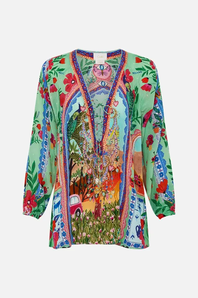 LACE UP BLOUSE QUEENS OF CREATION Queens Of Creation Womens Camilla Blouses and Shirts