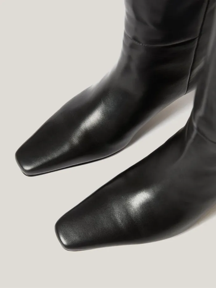 Leather Bobbi Knee High Boot Black Women Jigsaw Boots
