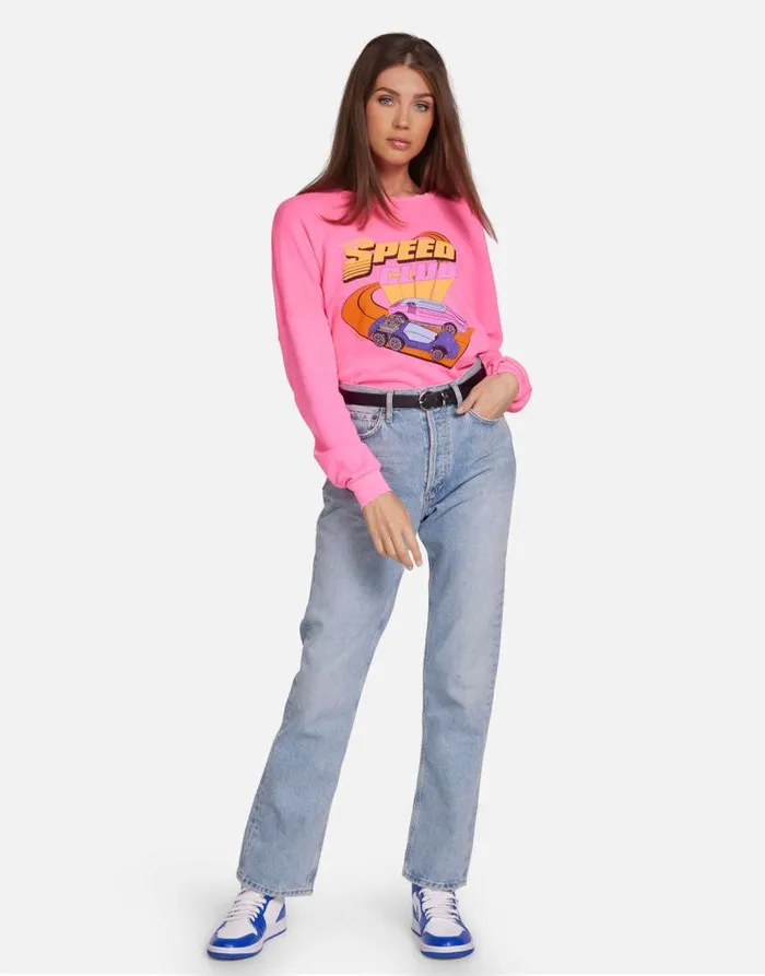 Lee Hot Wheels Speed Club Neon Pink Women Lauren Moshi Long Sleeve