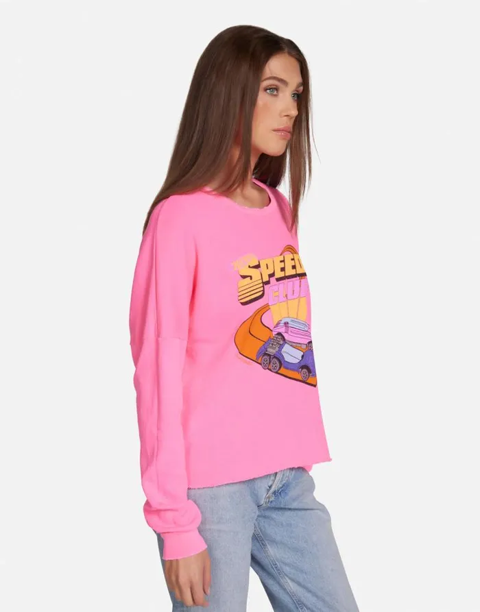 Lee Hot Wheels Speed Club Neon Pink Women Lauren Moshi Long Sleeve