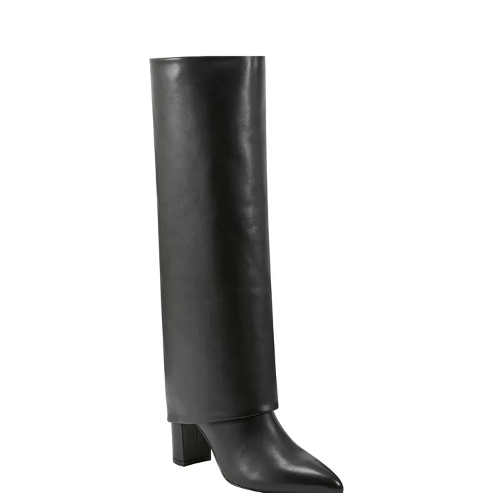Leina Block Heel Pointy Toe Dress Boot Black Women Dress Boots Marc Fisher