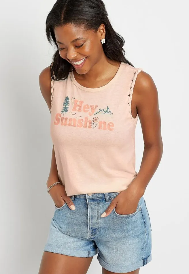 Light Hey Sunshine Graphic Tank Top Women Maurices Tops