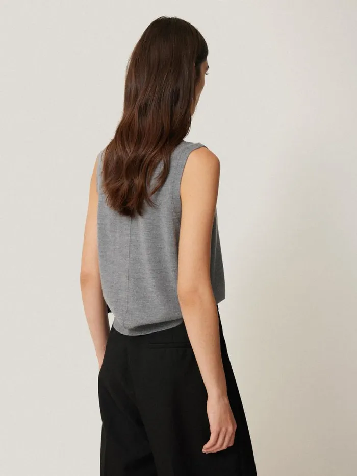 Lightweight Merino Waistcoat Grey Women Jigsaw Shirts and Tops