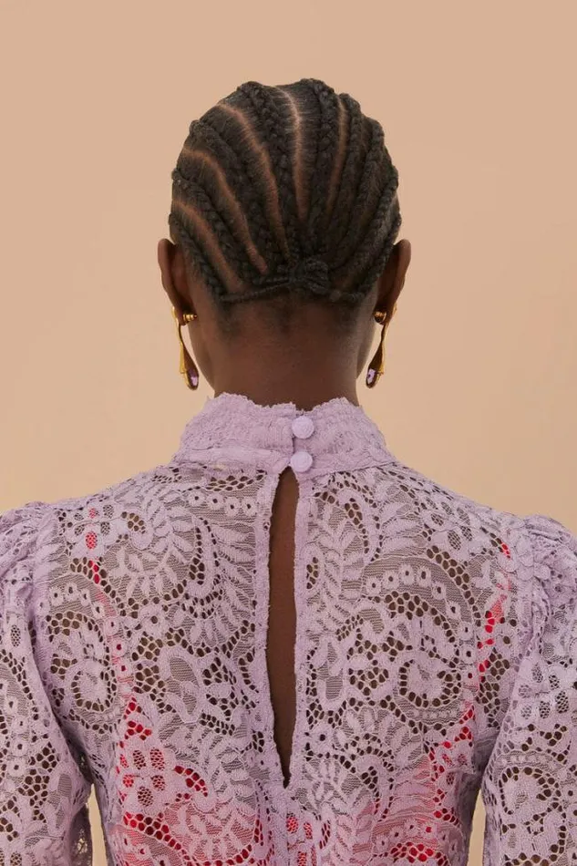 Lilac Lace Midi Dress Women FARM Rio Midi Dresses