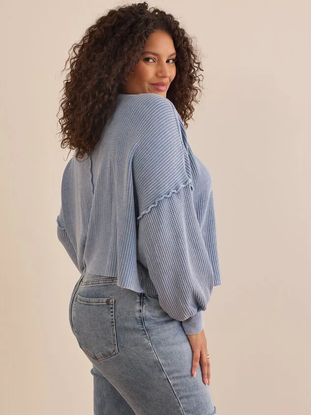 Lilia Cropped Thermal Shockingpink Women Altar039d State Tops