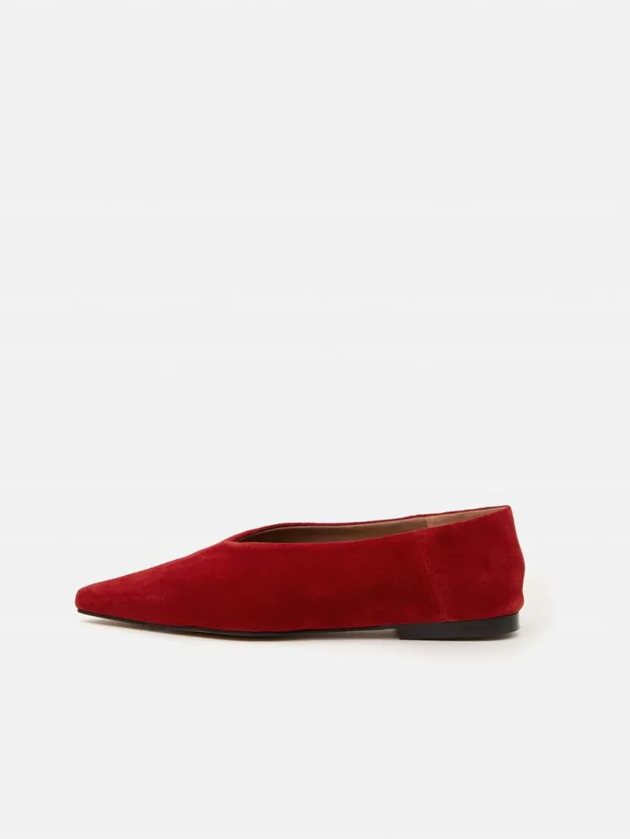 Linnie Flat Pointed Ballerina Red Women Jigsaw Flats